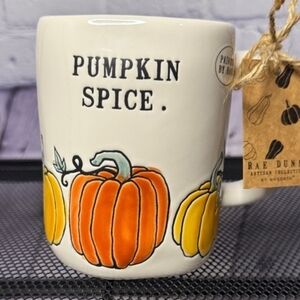 Rae Dunn Pumpkin Spice Mug - Cream and Orange